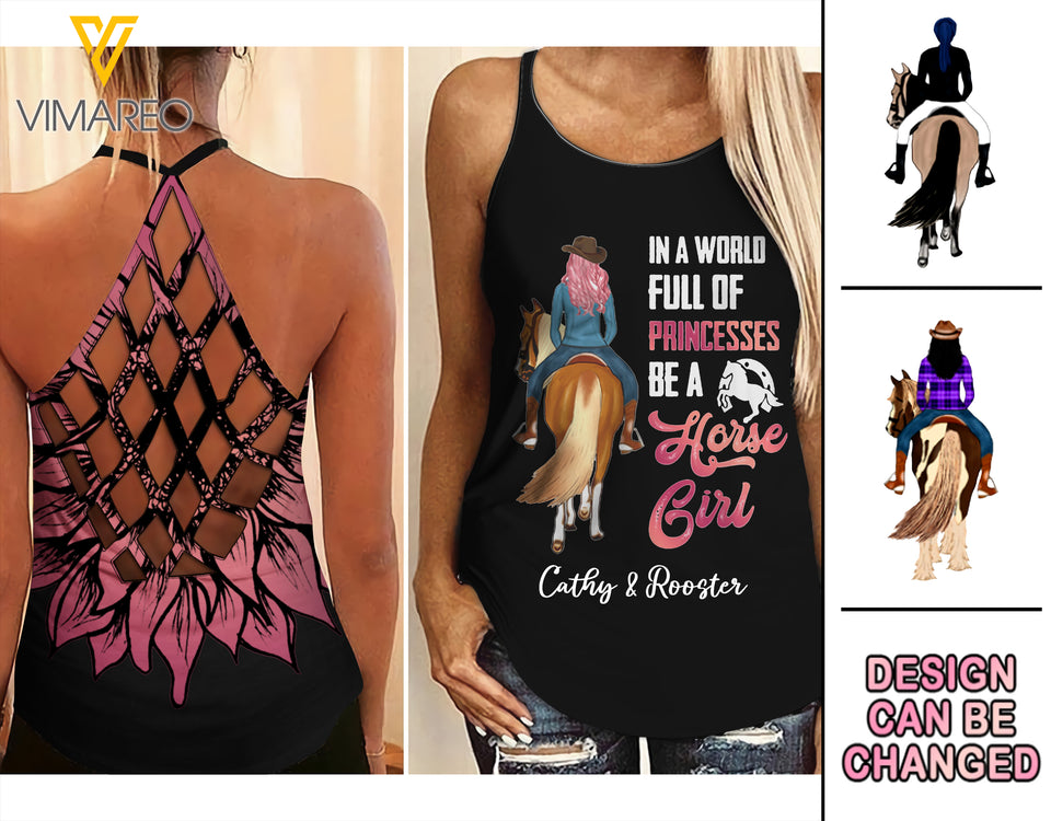 CUSTOMIZED HORSE GIRL CRISS CROSS TANK 0708TNMD