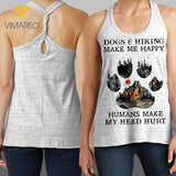 Hiking and Dog lover Ladies Cosmic Twisted Back Tank