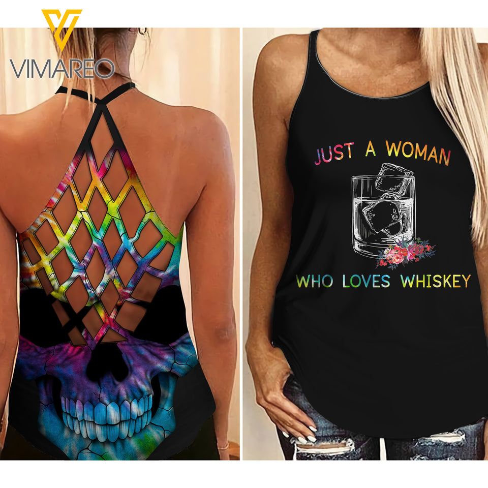 KHMD WHISKEY Girl Criss-Cross Tank Top