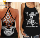 FREAKIN Criss-Cross Open Back Camisole Tank Top TMTL64