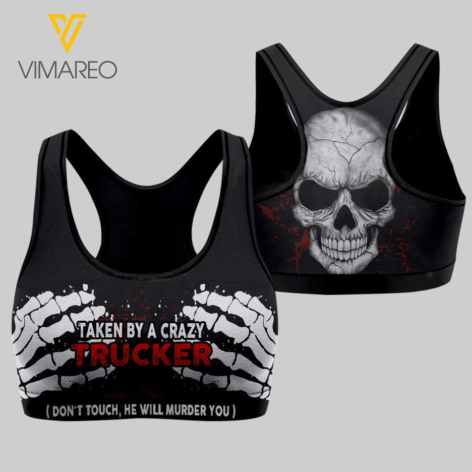 Taken by a crazy Trucker 3D printed Sport bra