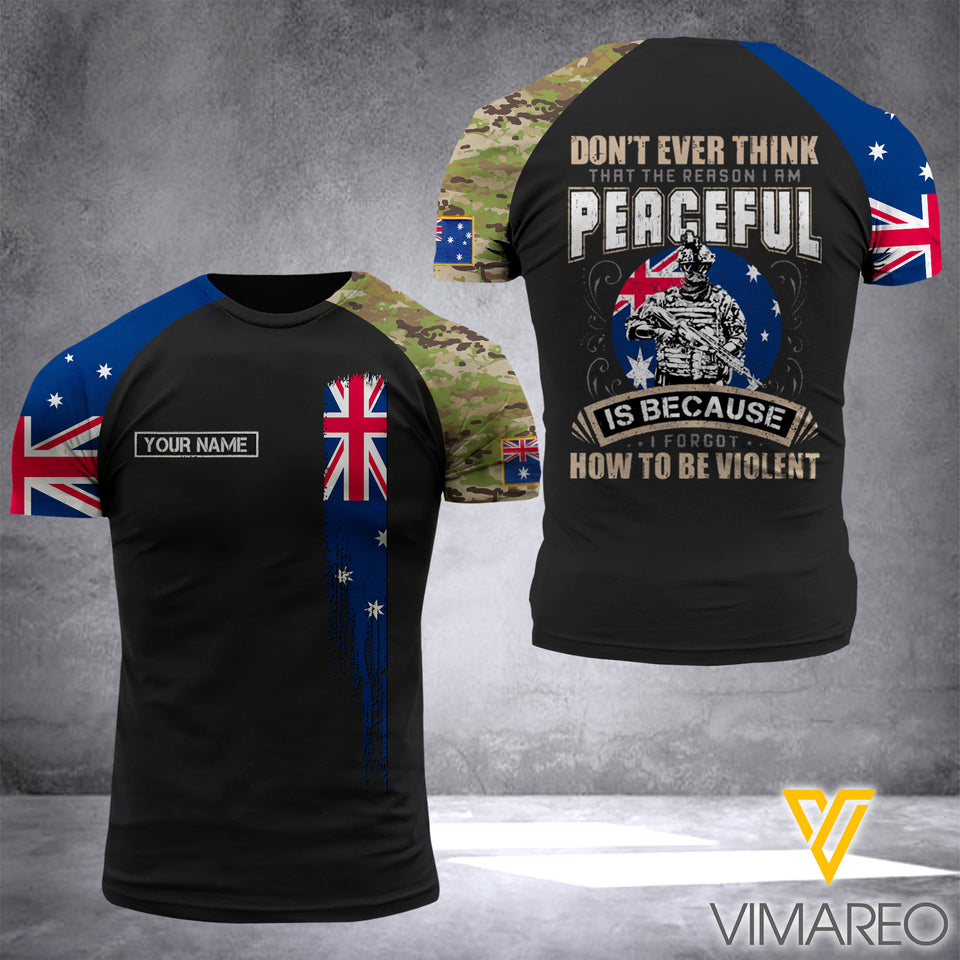 Customized Australia Soldier 3D Printed Shirt EZD2304