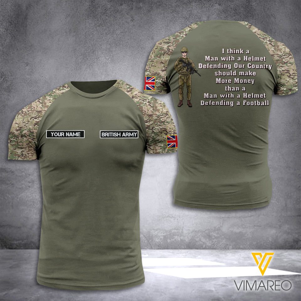 PERSONALIZED BRITISH SOLDIER TSHIRT 3D PRINTED JUE-MD08