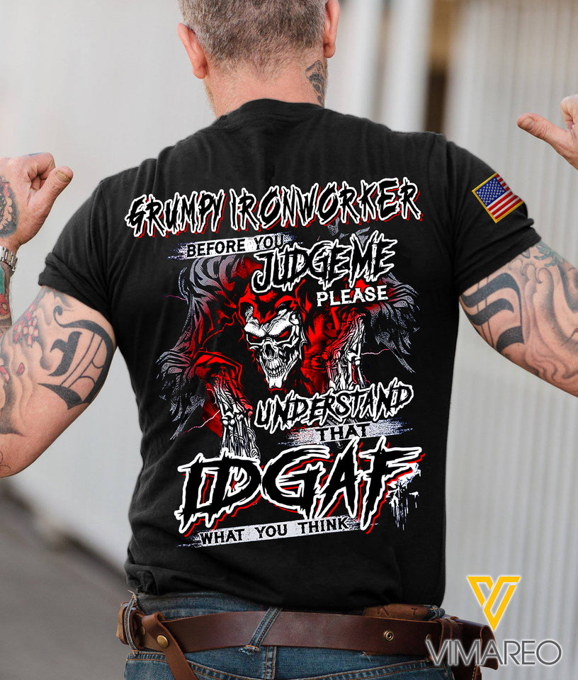 Grumpy Ironworker 3D PRINTED SHIRT