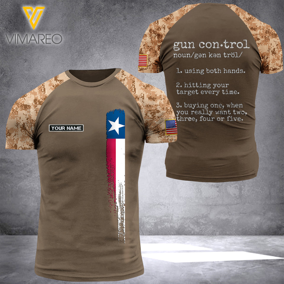 Texas-Gun Control Customized 3D PRINTED SHIRT