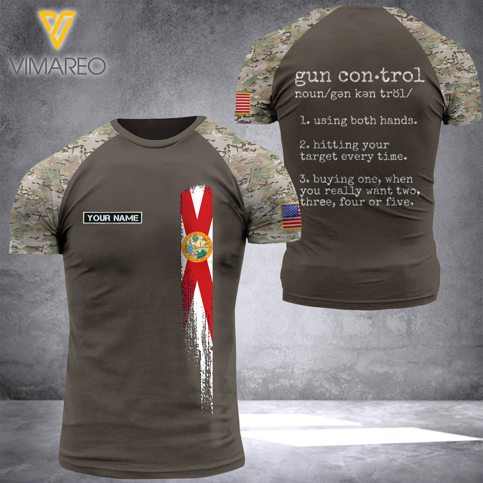 Florida-Gun Control Customized 3D PRINTED SHIRT