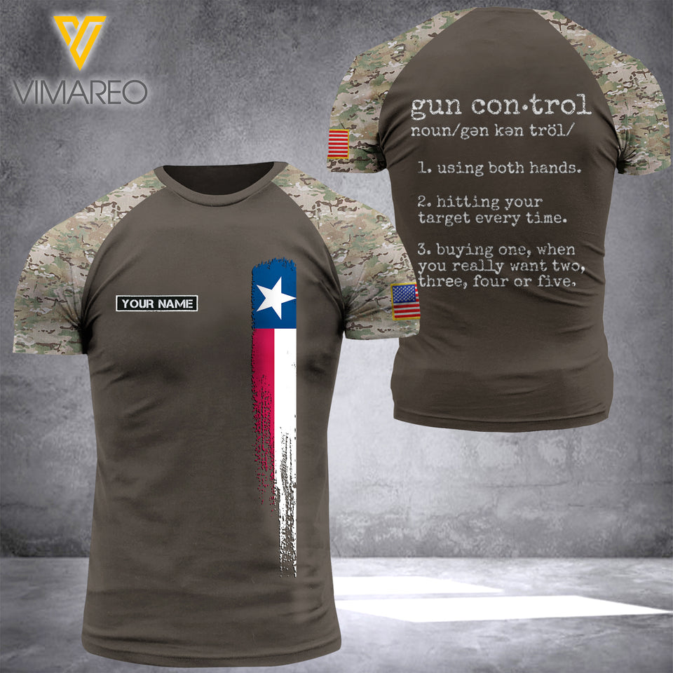 Texas-Gun Control Customized 3D PRINTED SHIRT