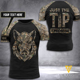 BOAR HUNTING CAMO CUSTOMIZE T SHIRT 3D PRINTED TIP