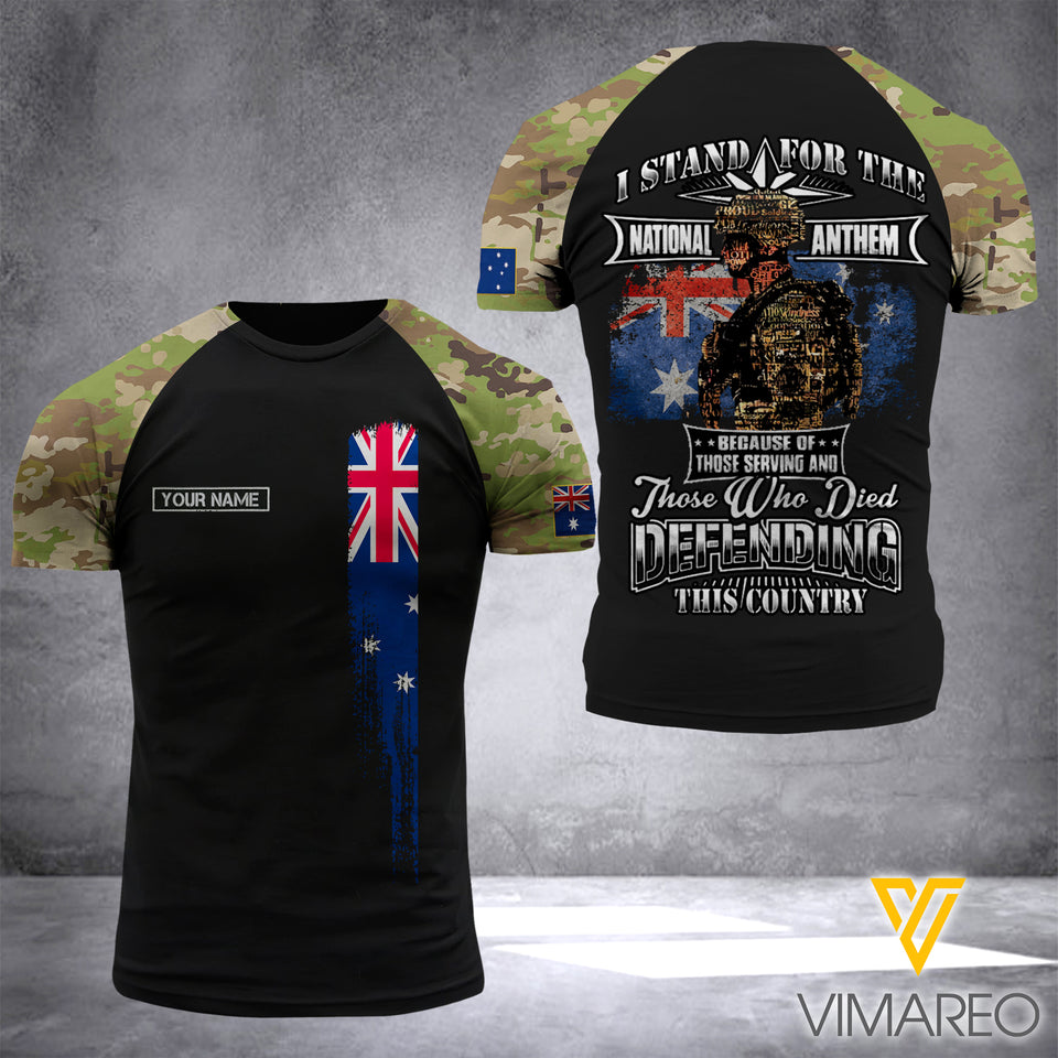 Customized Australian soldier-Stand for the nation 3D Printed Shirt