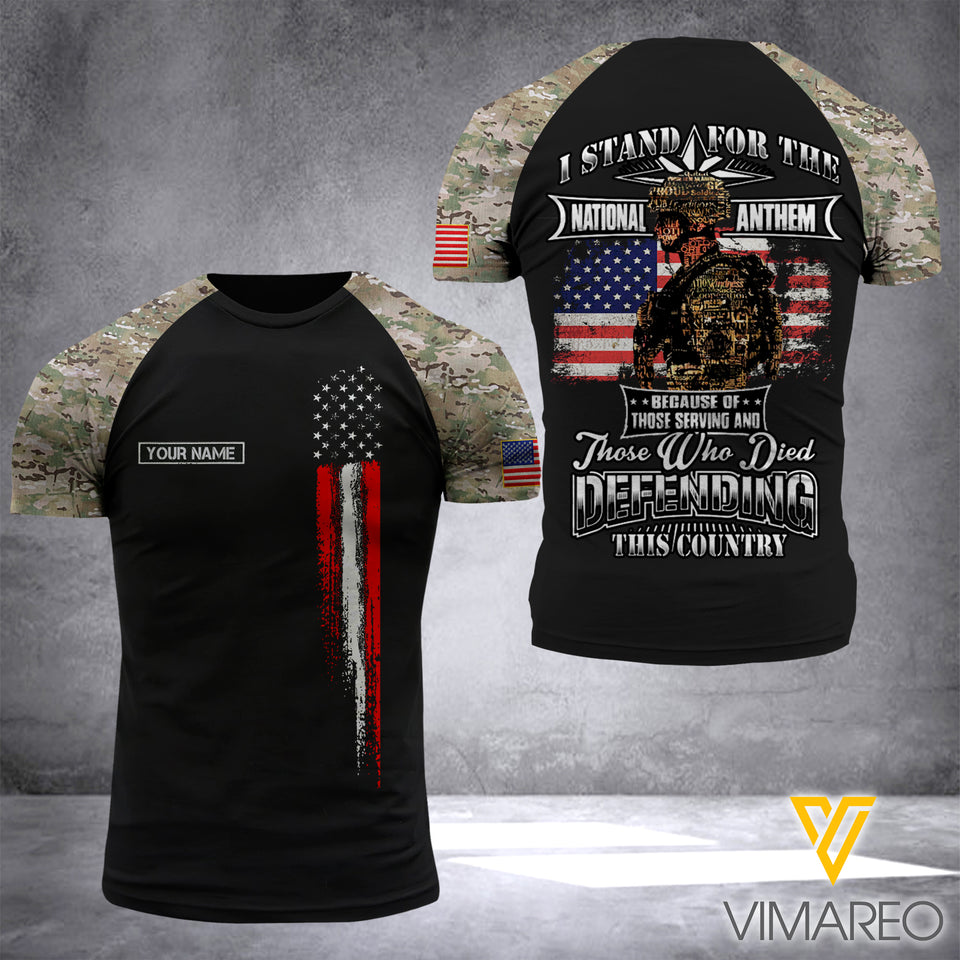 Customized US soldier-Stand for the nation 3D Printed Shirt
