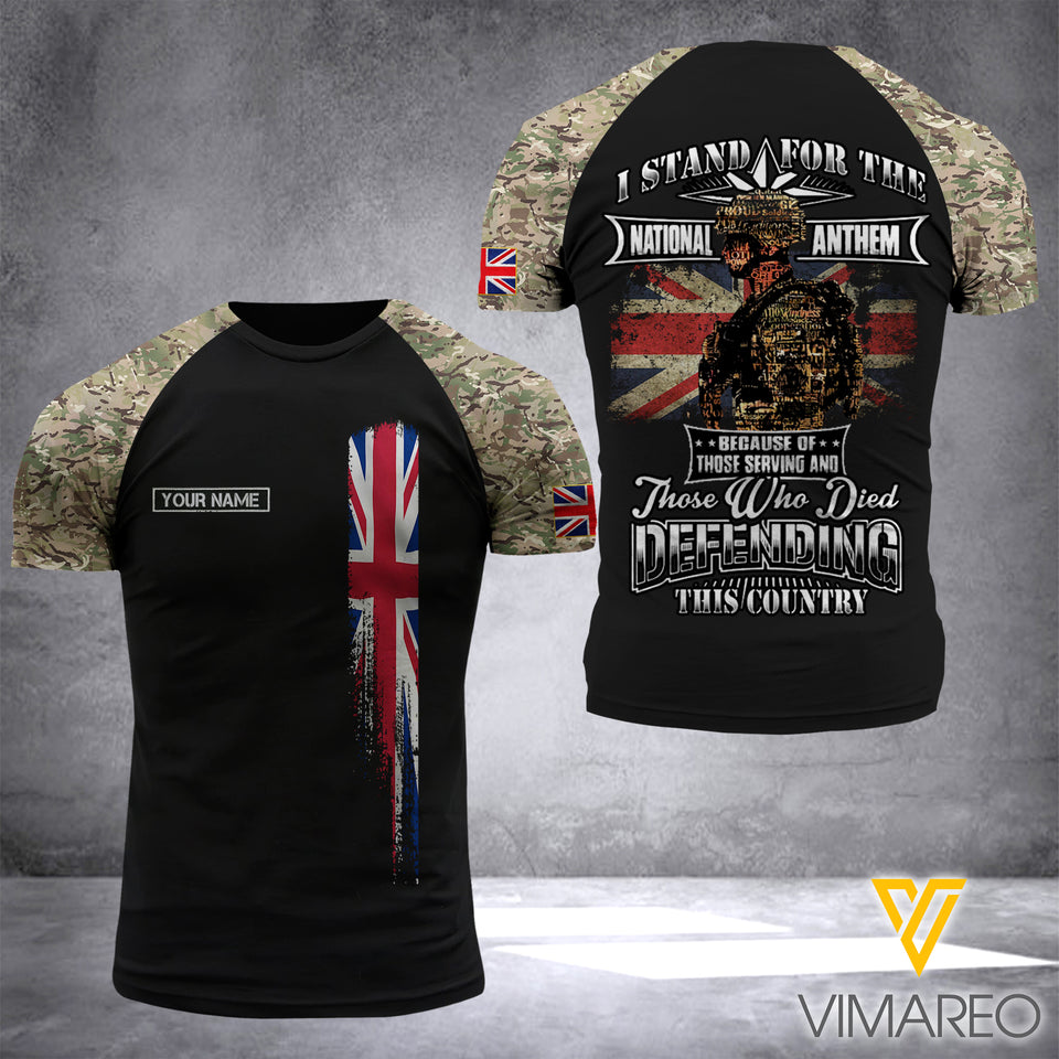 Customized British soldier-Stand for the nation 3D Printed Shirt