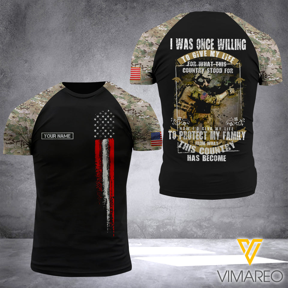 Customized USA soldier 3D PRINTED SHIRT 0607D