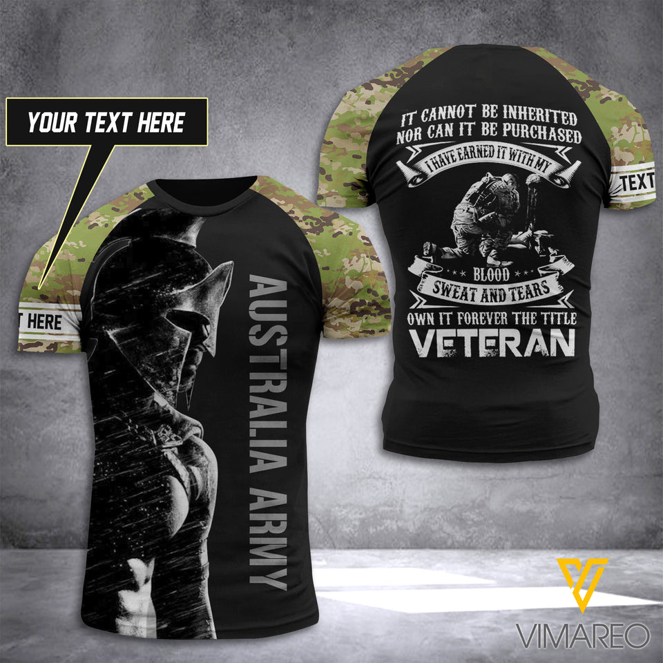 KHMD AU VETERAN CUSTOMIZE T SHIRT 3D PRINTED 1506