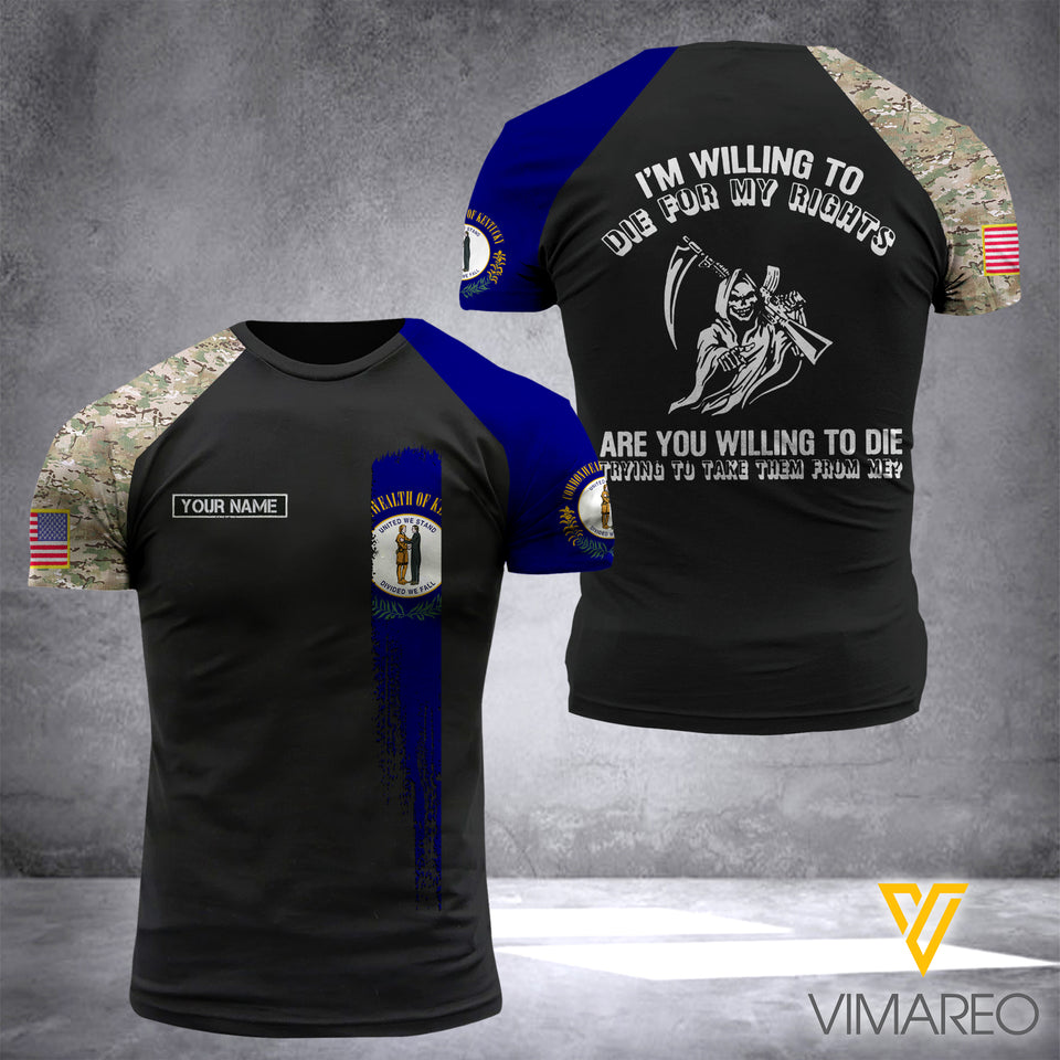 Customized Kentucky Flag 3D PRINTED SHIRT 0504NGBD