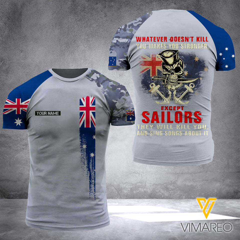 Customized Australia Navy 3D Printed Combat Shirt EZD010621