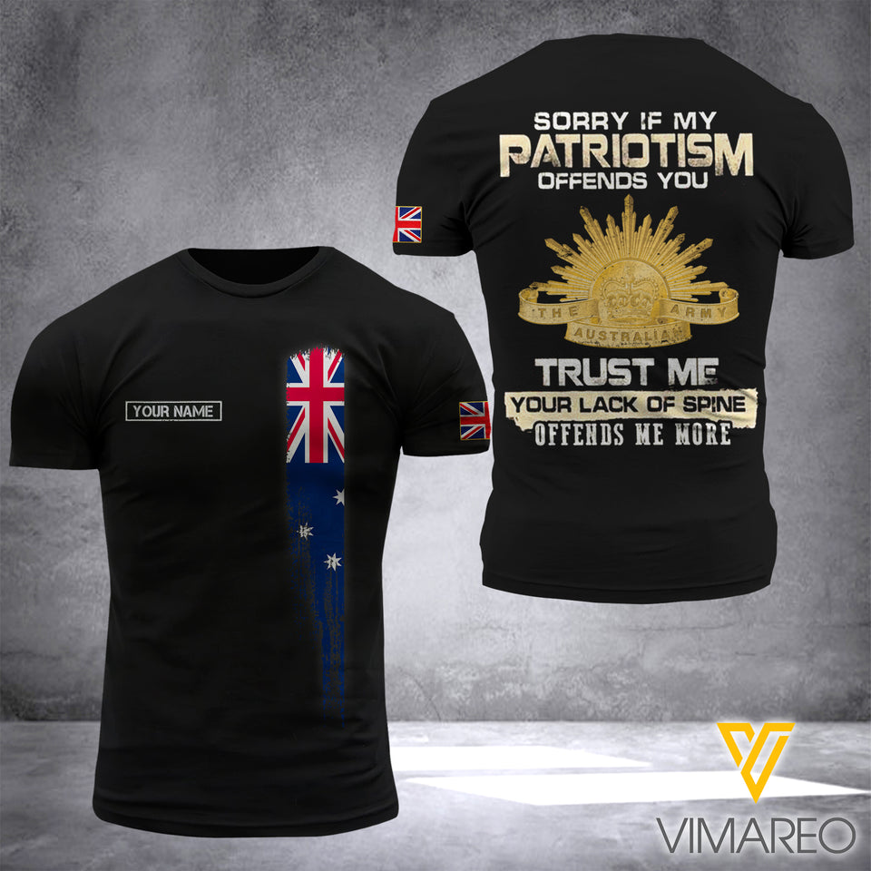 Customized Australian Patriot 3D Printed Combat Shirt EZD1307