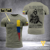 Customized Colombia Soldier 3D Printed Shirt EZD074
