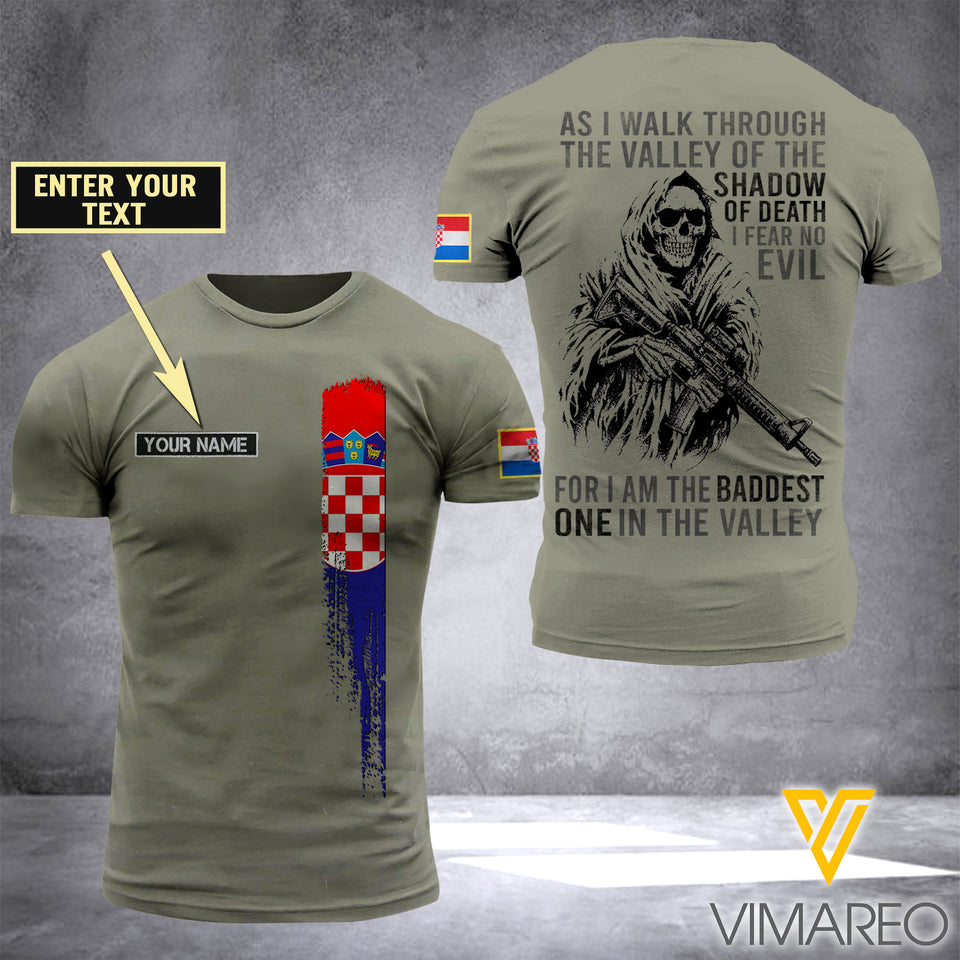 Customized Croatia Soldier 3D Printed Shirt EZD074