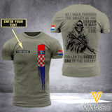 Customized Croatia Soldier 3D Printed Shirt EZD074