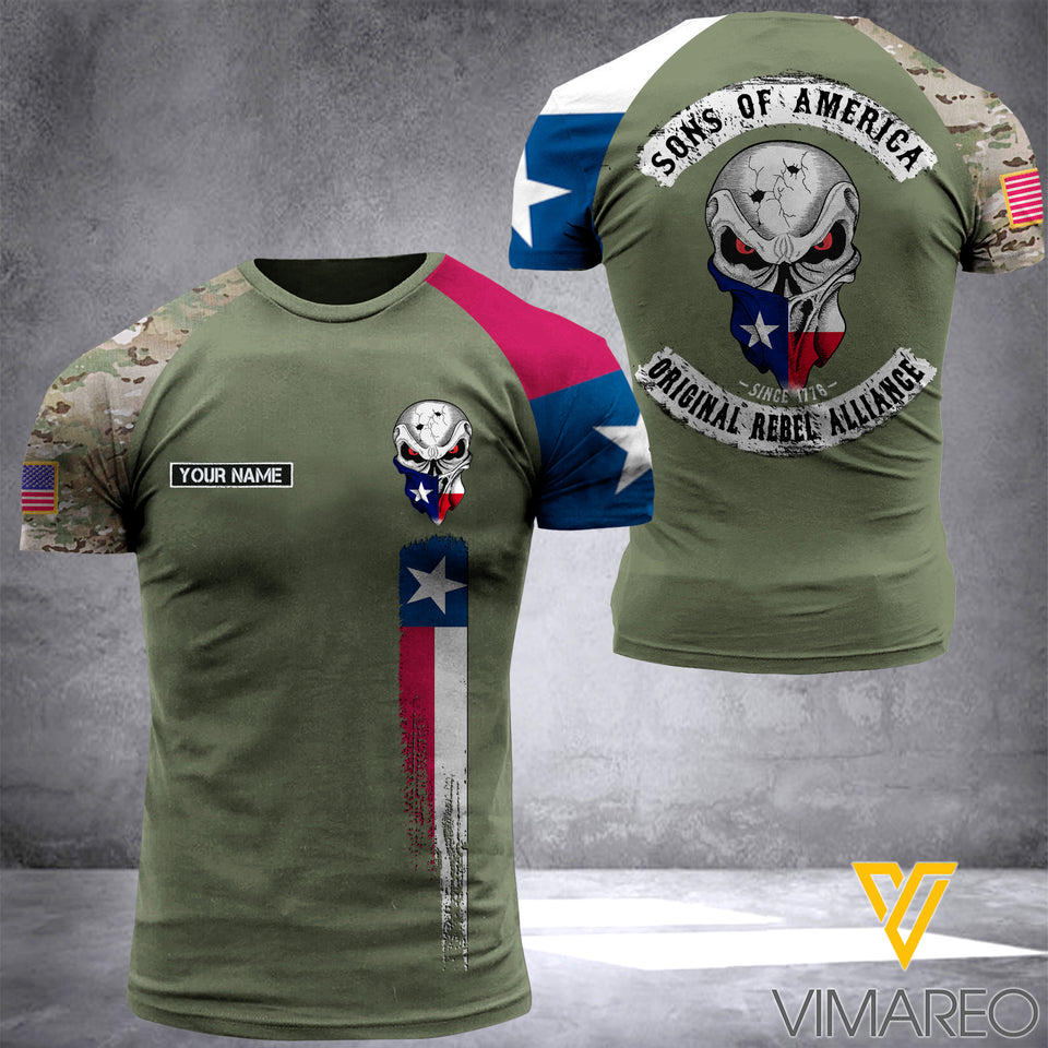 Texas CUSTOMIZE T SHIRT 3D PRINTED TL93 SONS