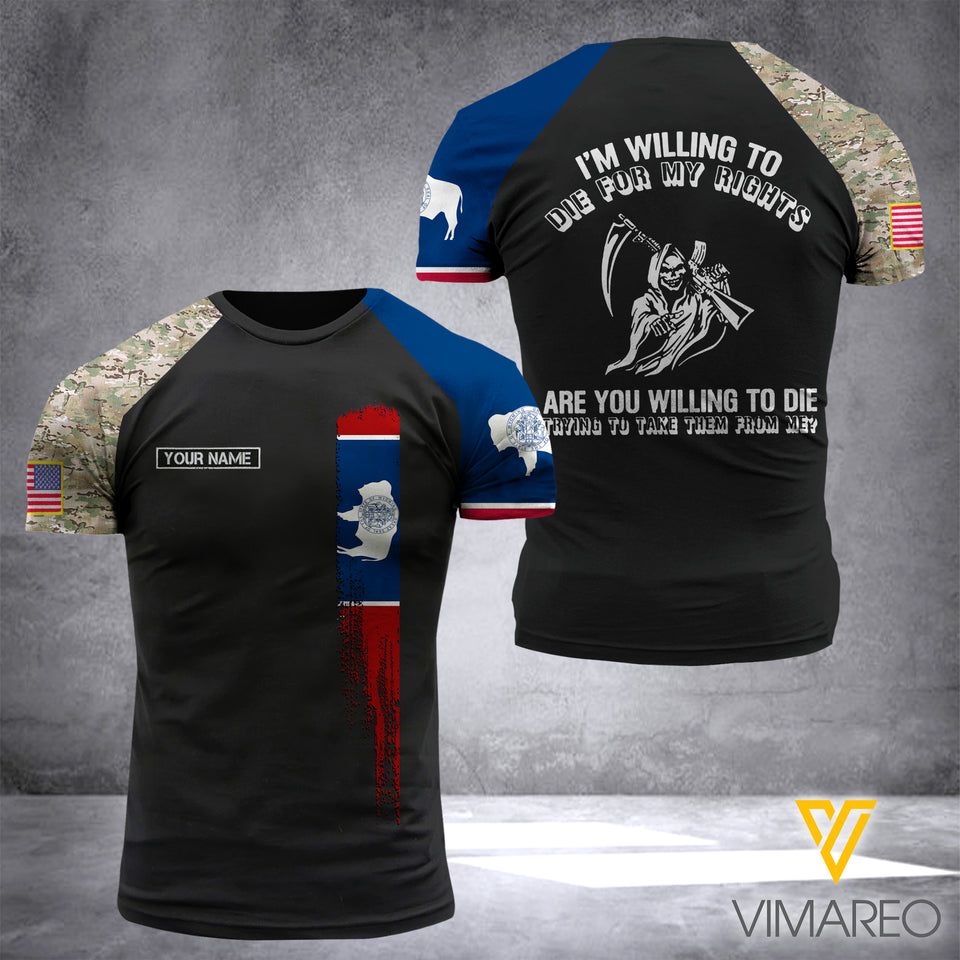 Customized Wyoming Flag 3D PRINTED SHIRT 0504NGBD