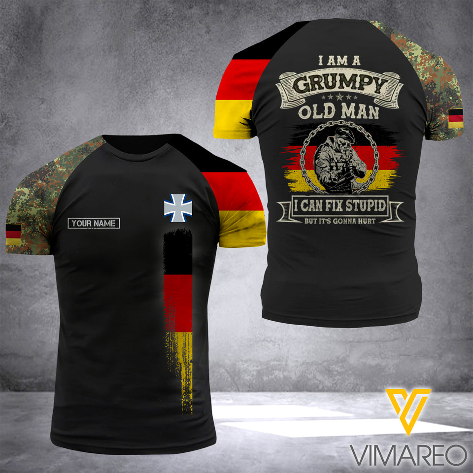 Customized German Old Man 3D Printed Combat Shirt EZD200521