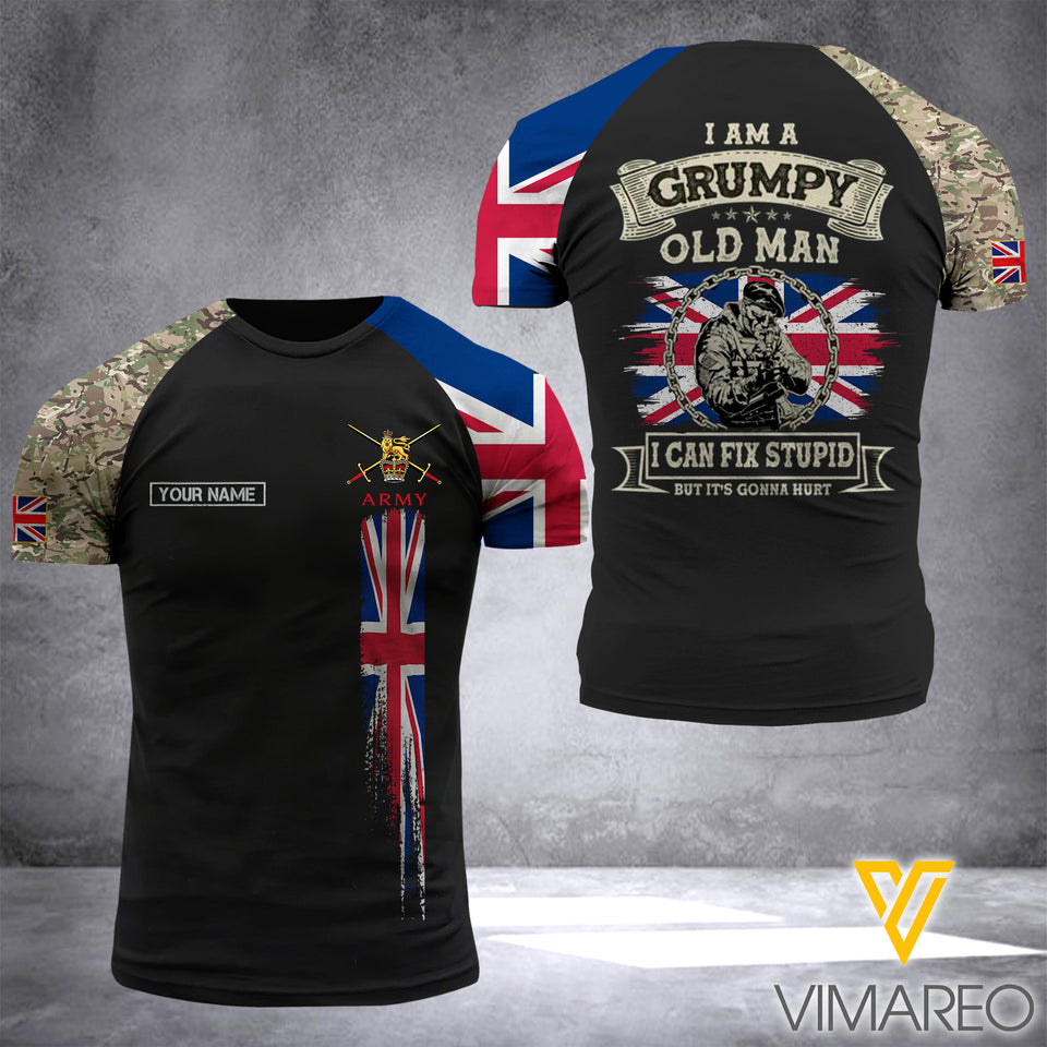 Customized British Old Man 3D Printed Combat Shirt EZD200521