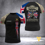 Customized British Old Man 3D Printed Combat Shirt EZD200521