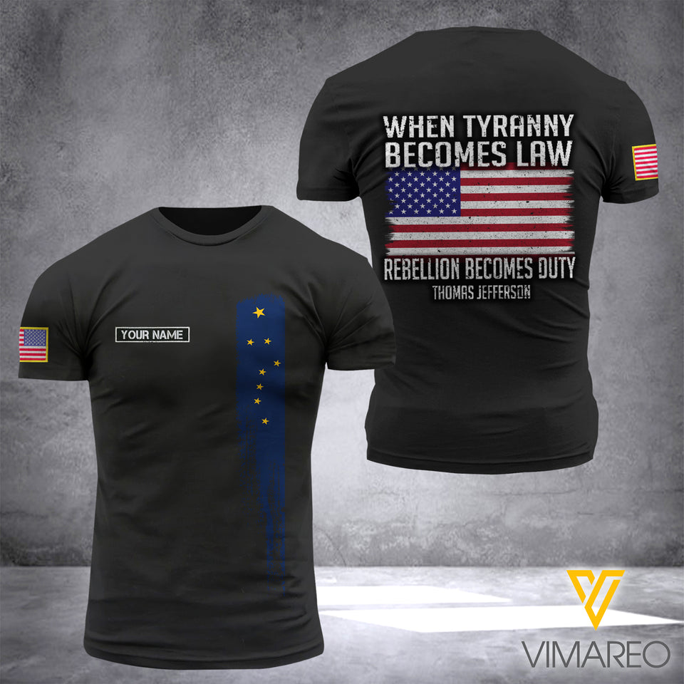 KHMD Customized WTPP BECOMES LAW ALASKA 3D Printed Shirt 0604