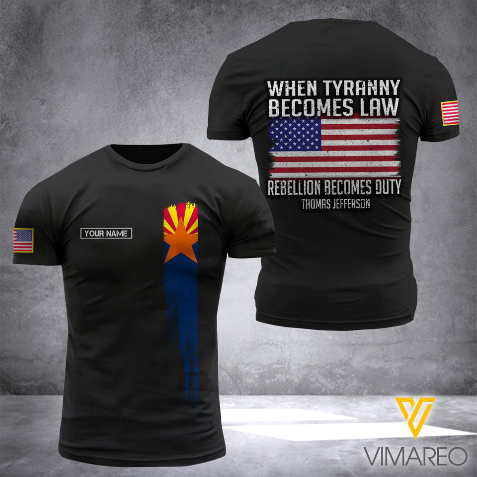 KHMD Customized WTPP BECOMES LAW ARIZONA 3D Printed Shirt 0604