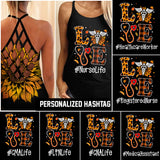 Nurse life personalized CRISS-CROSS OPEN BACK CAMISOLE TANK TOP