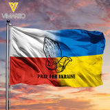 Poland Pray for Ukraine flag 3C