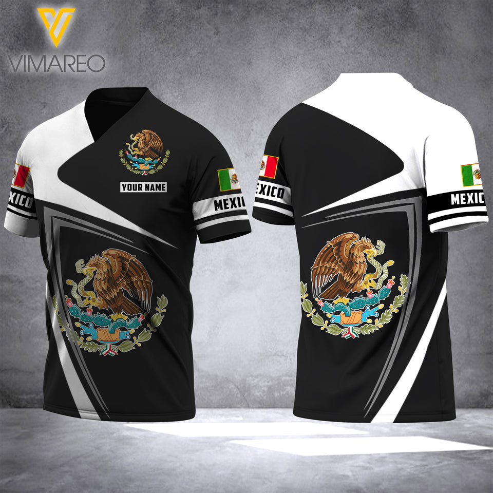 MEXICO V NECK CUSTOMIZE T SHIRT 3D PRINTED TMT
