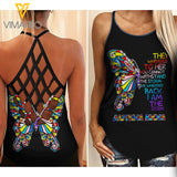 Autism Criss-Cross Open Back Camisole Tank Top AMLTC5