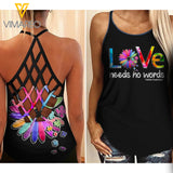 Autism Criss-Cross Open Back Camisole Tank Top AMLTC6