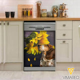 Basset Hound Dog Sunflower Kitchen Dishwasher Cover