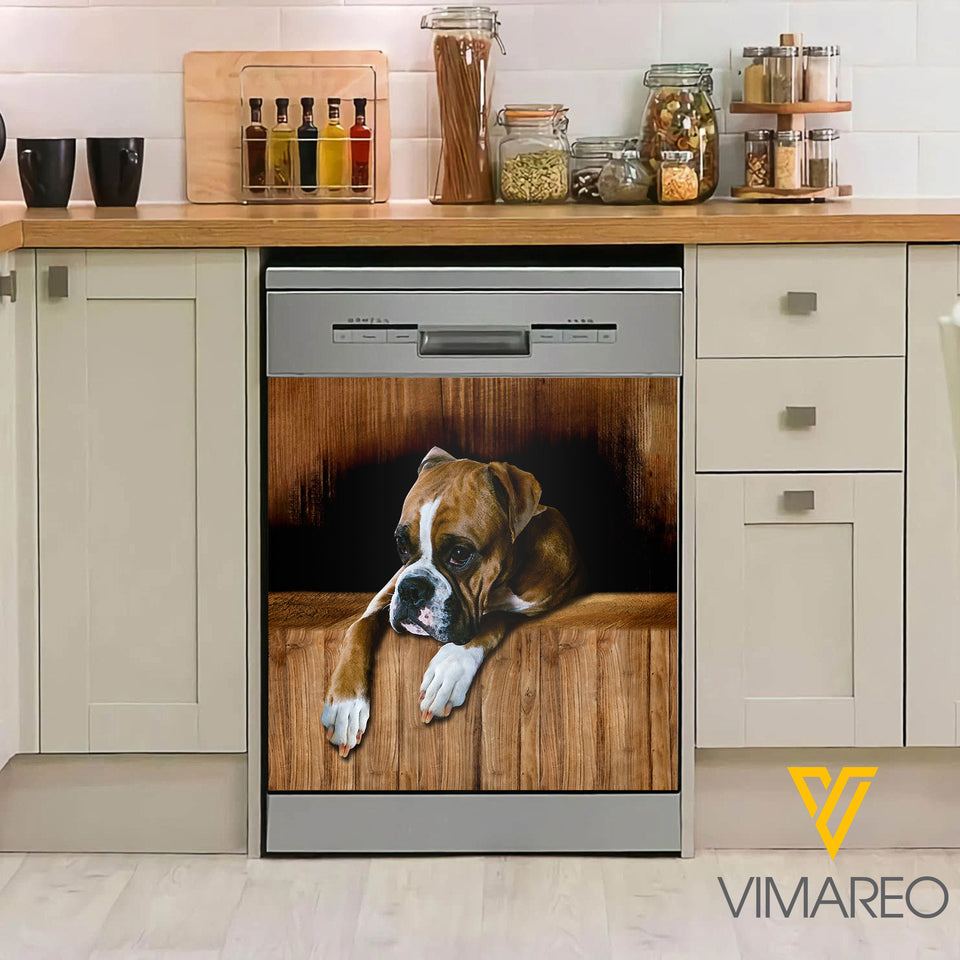 Boxer Dog Kitchen Dishwasher Cover tk