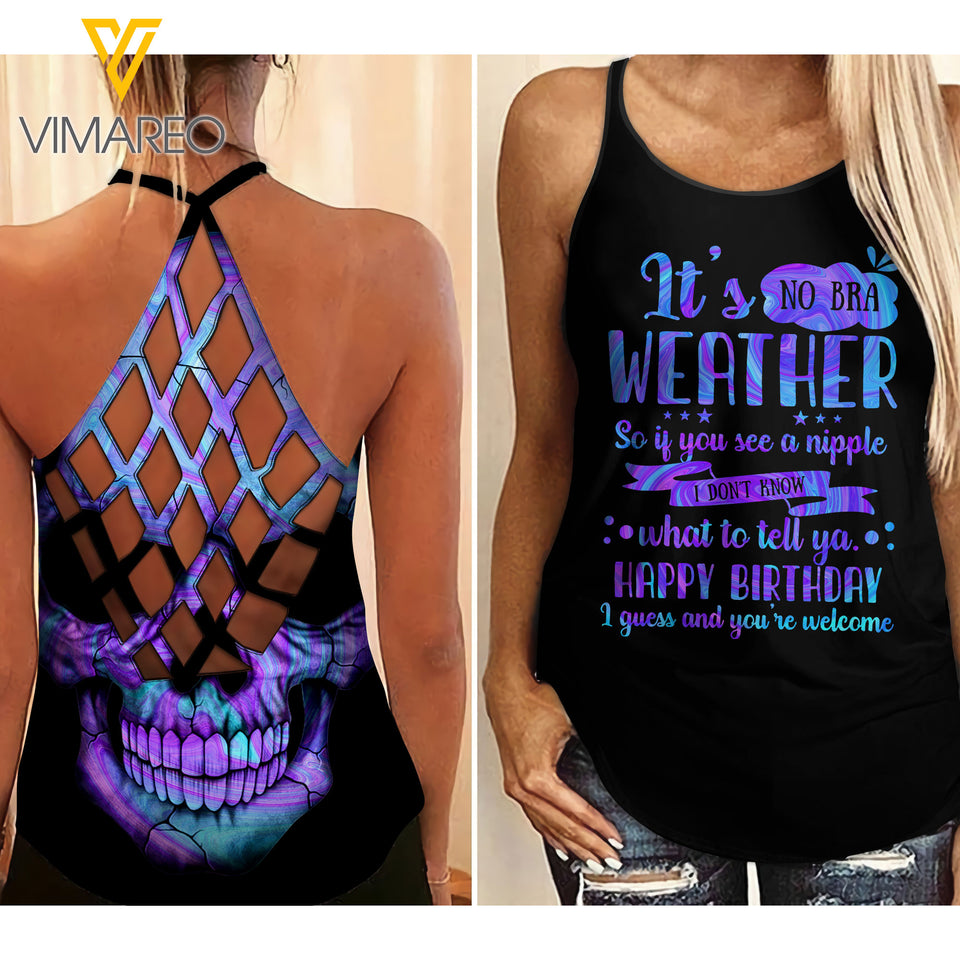 Nobra Criss-Cross Open Back Camisole Tank Top CCMEYW