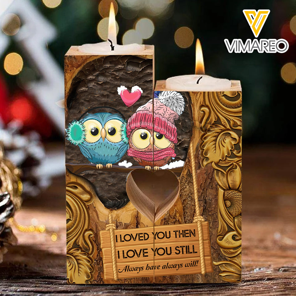 I Love You Forever And Always Couple Bird Candle Holder