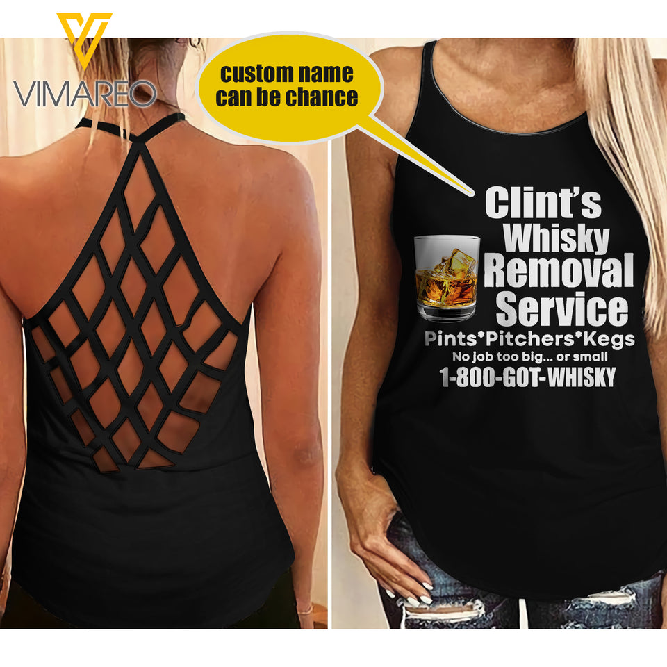 Personalized Whisky Removal Service Criss-Cross Open Back Camisole Tank Top AUG-NL20