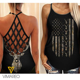 Hunting Girl Criss-Cross Open Back Camisole Tank Top Legging MCEFYE4