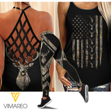 Hunting Girl Criss-Cross Open Back Camisole Tank Top Legging MCEFYE4