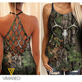 Hunting Girl Criss-Cross Open Back Camisole Tank Top Legging MCEFYE5