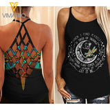 Dragonfly Criss-Cross Open Back Camisole Tank Top DTCJEW