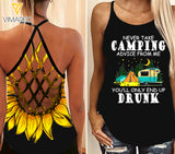 Camping End up Criss-Cross Open Back Camisole Tank Top KBGCP2
