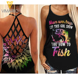 Fishing Criss-Cross Open Back Camisole Tank Top NBVIW2