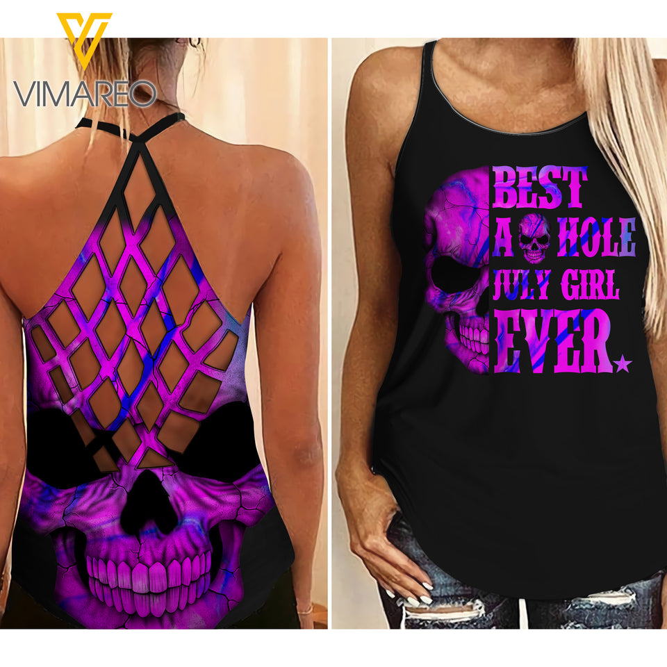 July Girl Criss-Cross Open Back Camisole Tank Top LSJERD