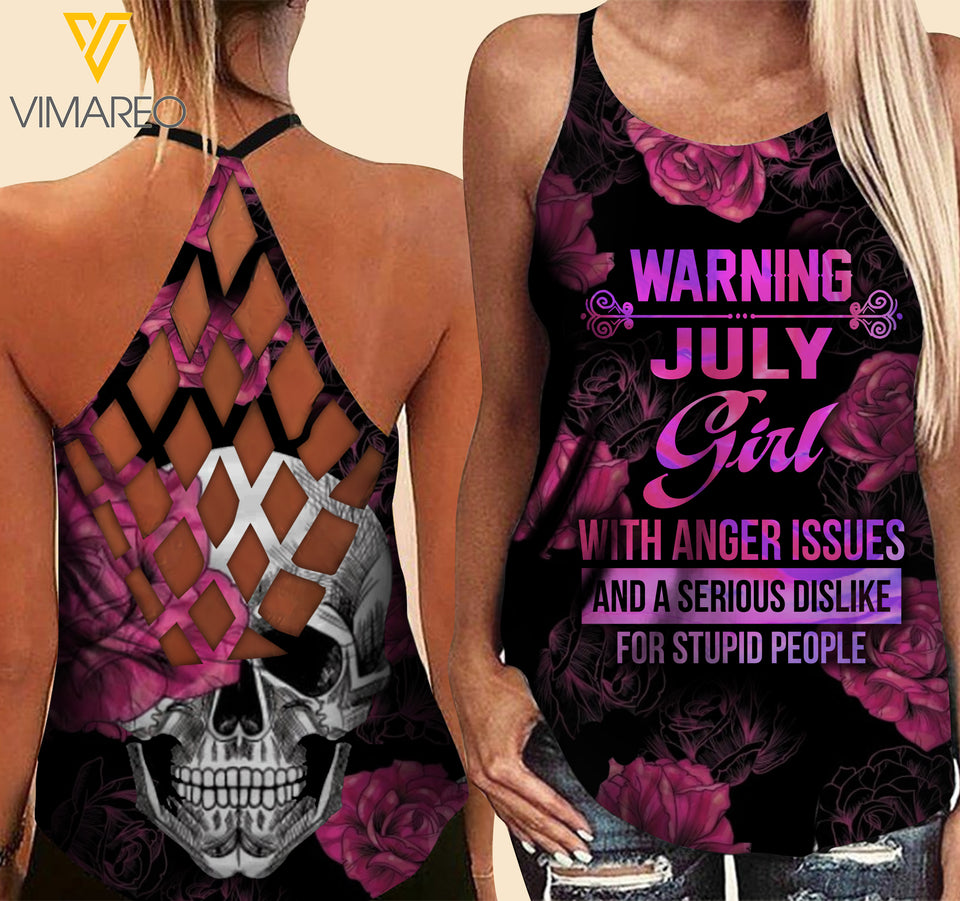 July Girl Criss-Cross Open Back Camisole Tank Top MDEKJR
