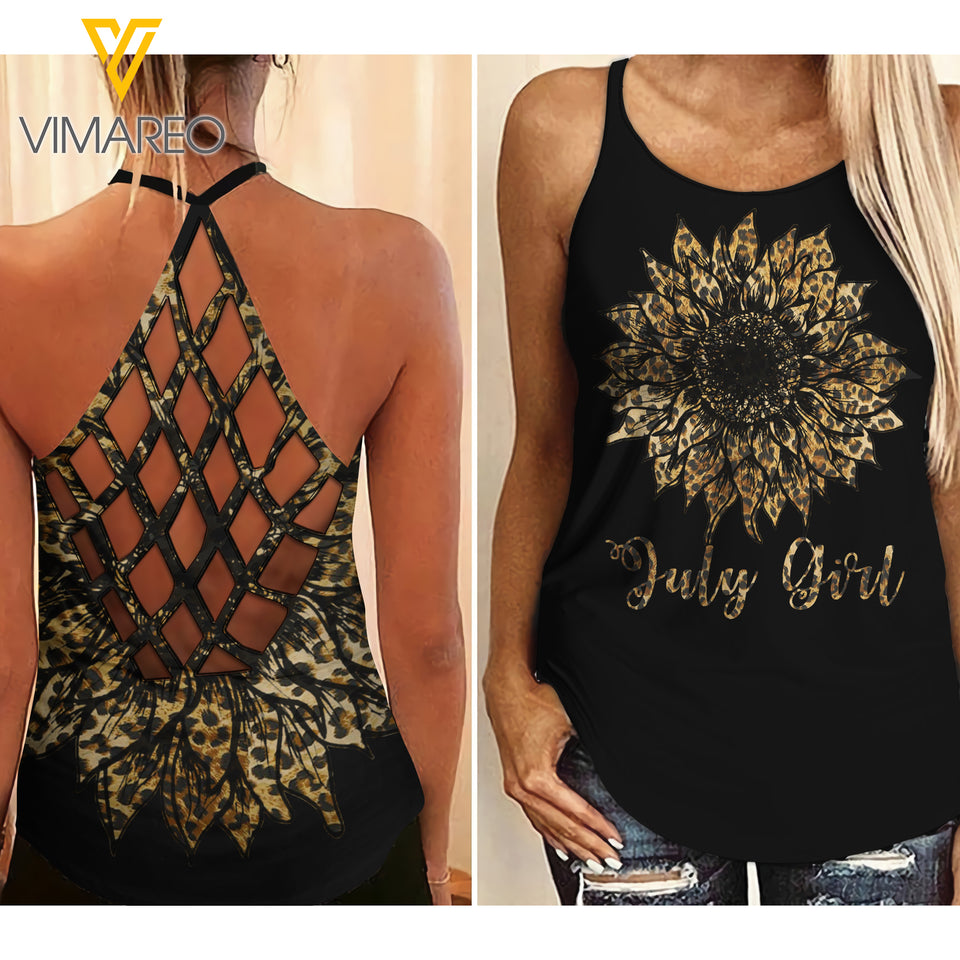 July Girl Criss-Cross Open Back Camisole Tank Top CAHDB