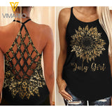 July Girl Criss-Cross Open Back Camisole Tank Top CAHDB